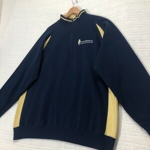 Russell Athletics Pullover Sweatshirt Quarter Zip Empire State Games 2007 Blue‎